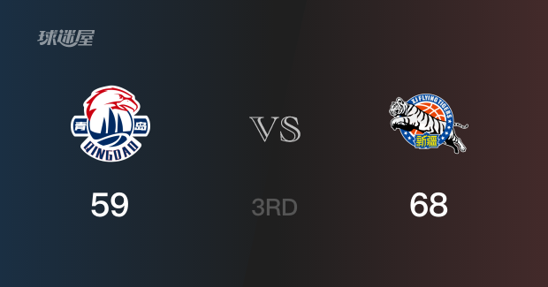 三节结束，新疆以68-59领先青岛，阿不都沙拉木16分5篮板2助攻